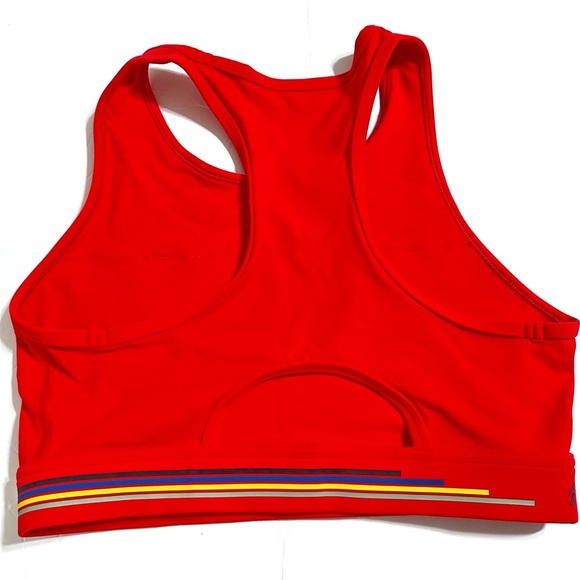 Peloton Sports Bra Size Large L Red Stretch Olympics Line Racerback Fitted - Picture 11 of 11